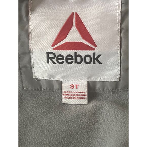 3T Reebok Grey Puffer Jacket Zips Black Accents Fleece lined ~Warm Coat Boys - Picture 4 of 7